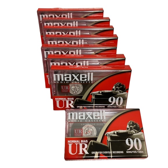 NEW Maxell UR Normal Bias 90 Minutes Blank Audio Cassette Lot of 8 - Picture 1 of 4